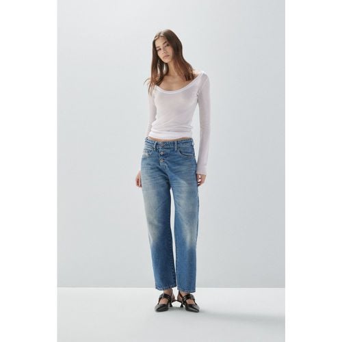 Jeans straight in puro cotone con bottoni - Please - Modalova