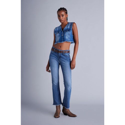 Jeans slim-fit effetto délavé con cintura - Please - Modalova