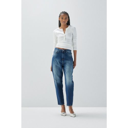 Jeans mom fit in puro cotone con abrasioni - Please - Modalova