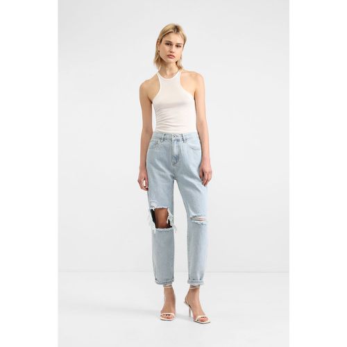 Jeans slim-fit con cinque tasche e abrasioni - Please - Modalova
