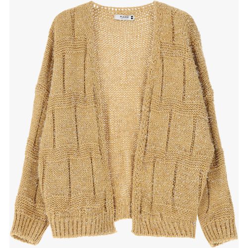 Cardigan aperto in filo lurex - Please - Modalova