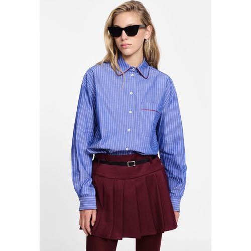 Camicia a righe con colletto classico e piping - Please - Modalova