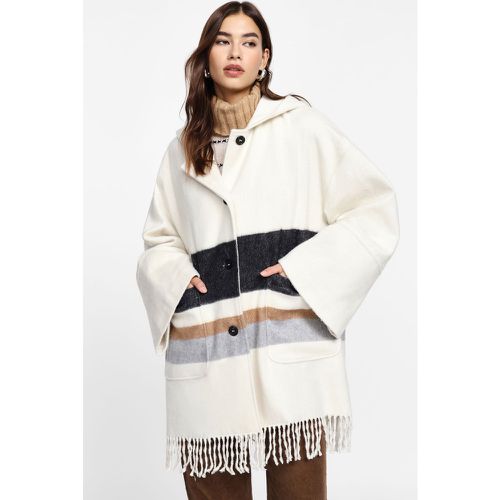 Cappotto con frange e cappuccio - Please - Modalova