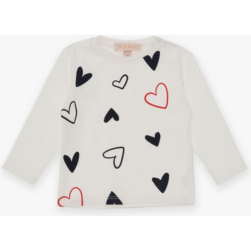 Maglia baby in cotone con cuori stampati - Please - Modalova