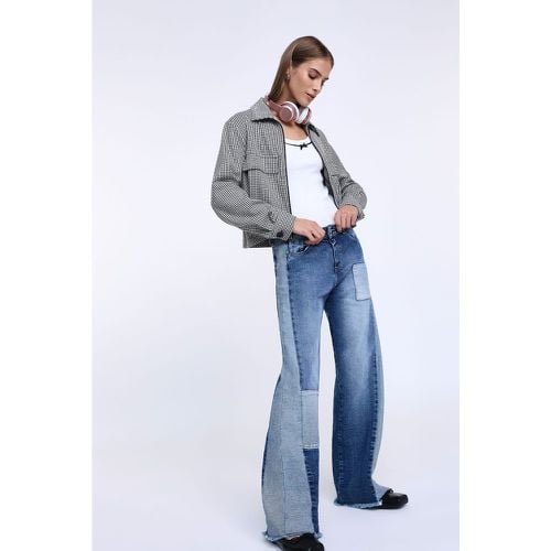 Jeans a gamba larga con toppe - Please - Modalova