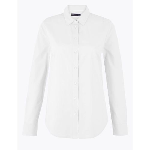 Cotton Slim Fit Long Sleeve Shirt - Marks & Spencer - Modalova