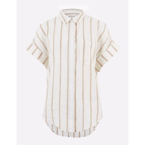 Pure Linen Striped Short Sleeve Shirt beige - Marks & Spencer - Modalova