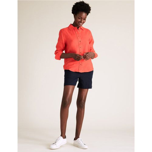 Pure Linen Long Sleeve Shirt orange - Marks & Spencer - Modalova