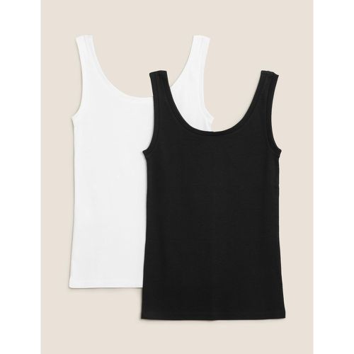 Pack Cotton Regular Fit Vest Tops - Marks & Spencer - Modalova