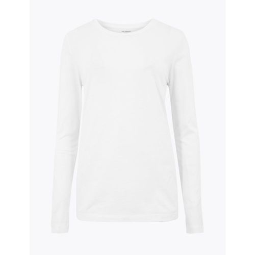 Pure Cotton Straight Fit Long Sleeve Top white - Marks & Spencer - Modalova