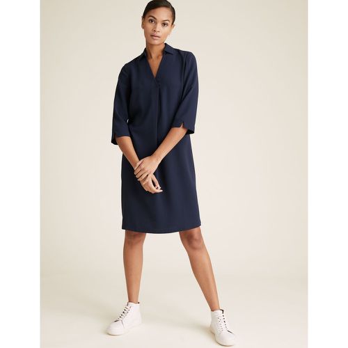 Crepe V-Neck Knee Length Shift Dress - Marks & Spencer - Modalova