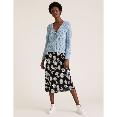 Floral Midi Slip Skirt black - Marks & Spencer - Modalova