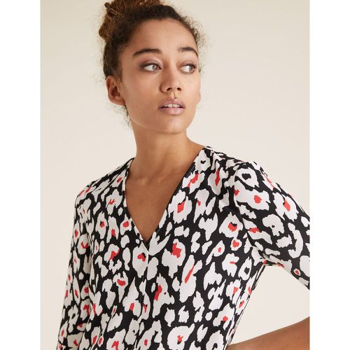 Crepe Animal Print V-Neck Shift Dress -coloured - Marks & Spencer - Modalova