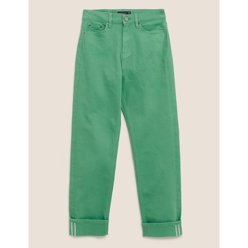 High Waisted Straight Leg Selvedge Jeans green - Marks & Spencer - Modalova