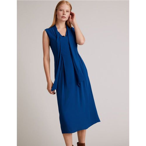 Crepe Sleeveless Tie Neck Waisted Dress blue - Marks & Spencer - Modalova
