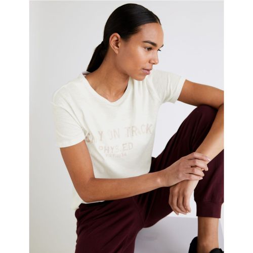 Pure Cotton Lightweight Slogan T-Shirt white - Marks & Spencer - Modalova