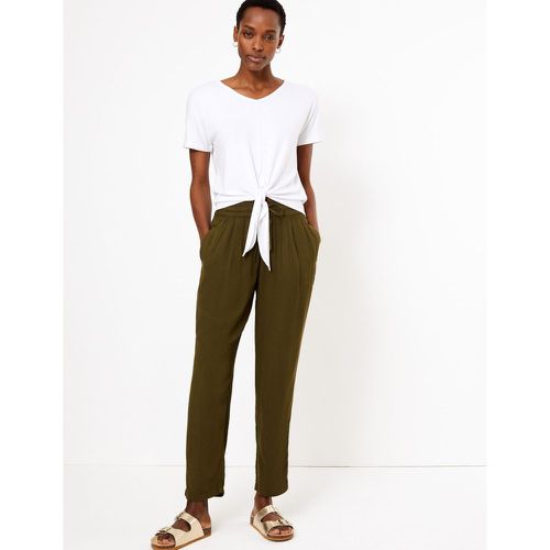 Soft Drawstring Tapered Trousers green - Marks & Spencer - Modalova