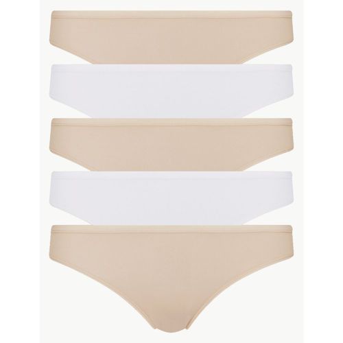 Pk No VPL Microfibre Low Rise Bikini Knickers beige - Marks & Spencer - Modalova