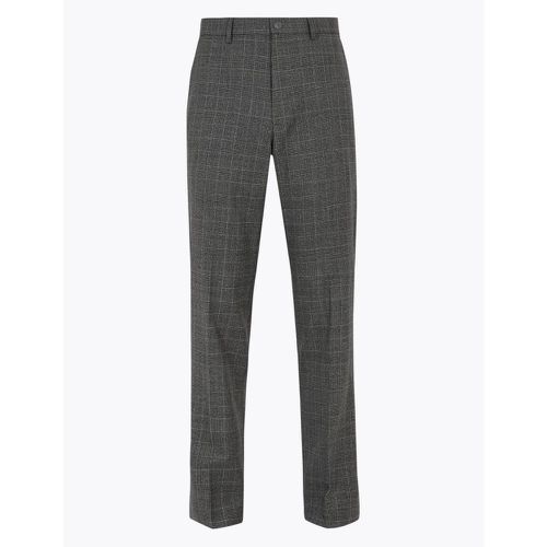 Regular Fit Wool Checked Trousers grey - Marks & Spencer - Modalova