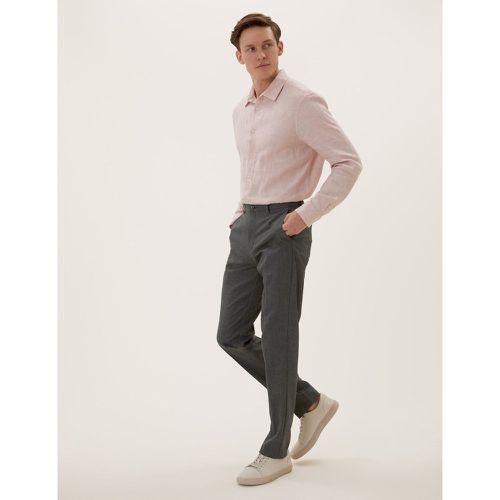 Slim Fit Flat Front Trousers grey - Marks & Spencer - Modalova