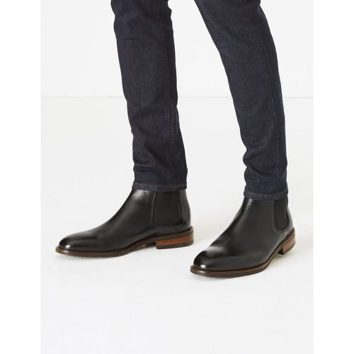 Wide Fit Leather Chelsea Boots - Marks & Spencer - Modalova