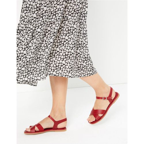 Leather Open Toe Sandals red - Marks & Spencer - Modalova