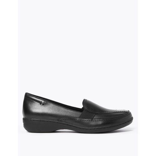Leather Wedge Heel Loafers black - Marks & Spencer - Modalova