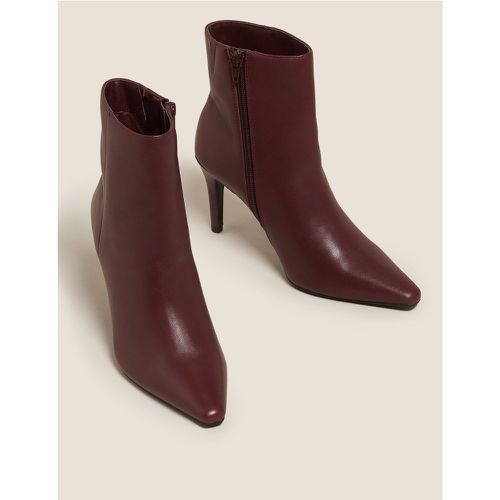 Leather Stiletto Heel Ankle Boots red - Marks & Spencer - Modalova