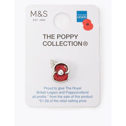 The Poppy Collection® Enamel Poppy Pin silver - Marks & Spencer - Modalova