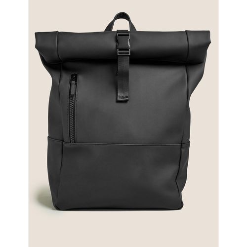 Rubberised Rolltop Backpack black - Marks & Spencer - Modalova