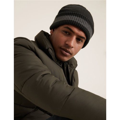 Knitted Beanie Hat with Thermowarmth™ black - Marks & Spencer - Modalova