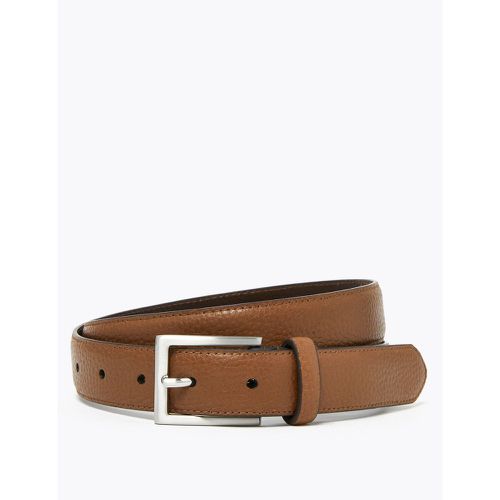 Textured Leather Slim Belt brown - Marks & Spencer - Modalova