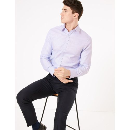 Pure Cotton Tailored Fit Shirts purple - Marks & Spencer - Modalova