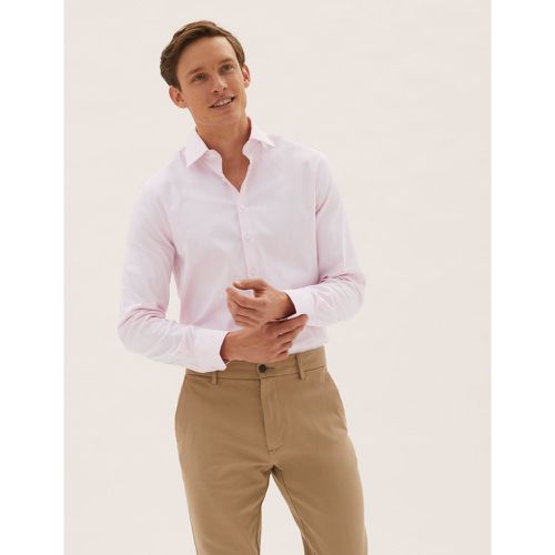 Slim Fit Cotton Stretch Oxford Shirt - Marks & Spencer - Modalova