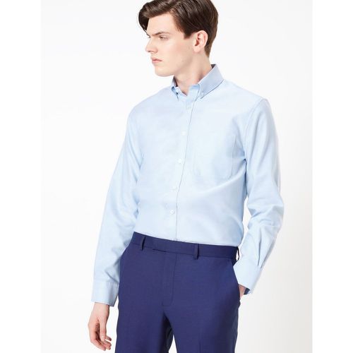 Tailored Fit Pure Cotton Oxford Shirt blue - Marks & Spencer - Modalova