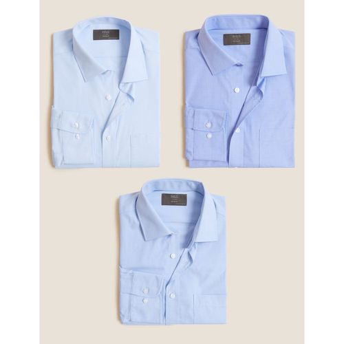 Pack Regular Fit Long Sleeve Shirts blue - Marks & Spencer - Modalova