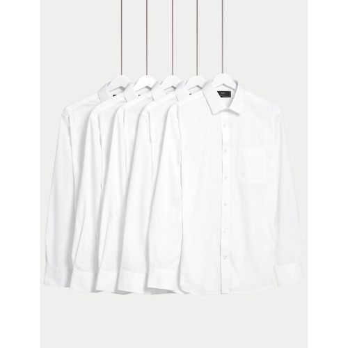Pack Regular Fit Long Sleeve Shirts white - Marks & Spencer - Modalova