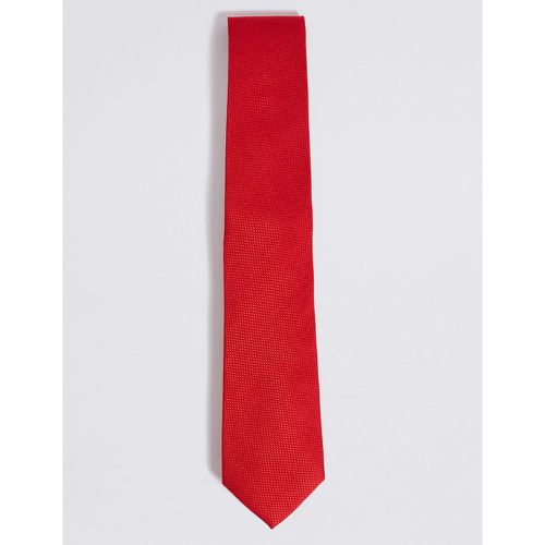 Textured Pure Silk Tie red - Marks & Spencer - Modalova