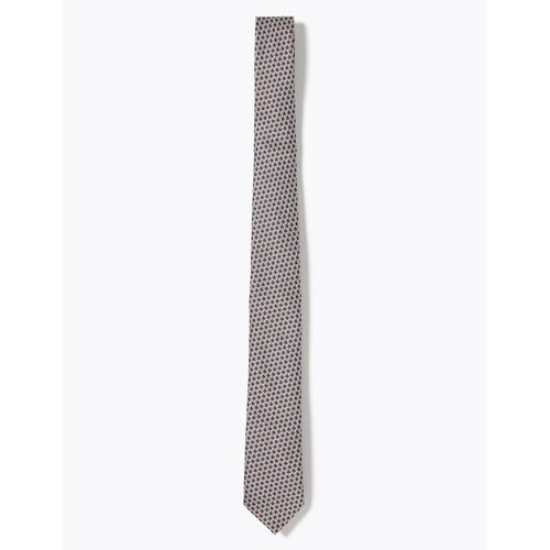Skinny Geometric Tie cream - Marks & Spencer - Modalova