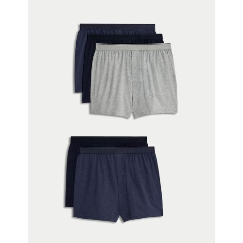 Pack Cotton Cool & Fresh™ Jersey Boxers navy - Marks & Spencer - Modalova