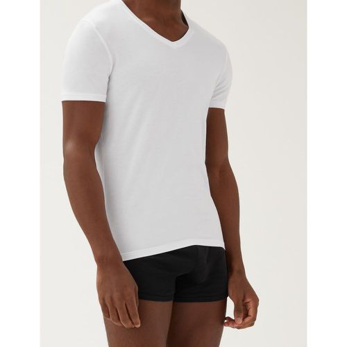 Premium Cotton V-Neck T-Shirt Vest - Marks & Spencer - Modalova