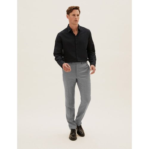 Tailored Wool Check Trousers blue - Marks & Spencer - Modalova
