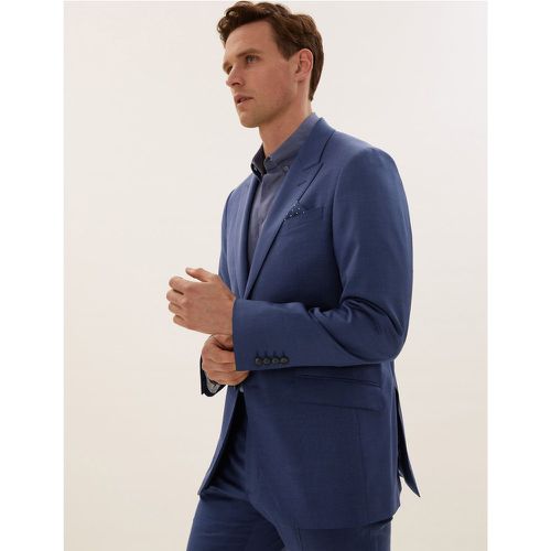 Blue Tailored Fit Wool Jacket blue - Marks & Spencer - Modalova