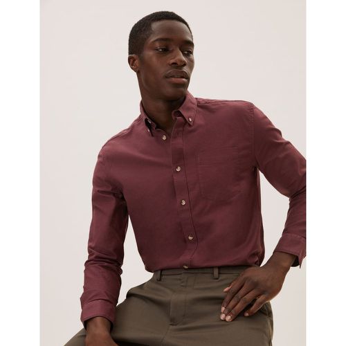 Pure Cotton Oxford Shirt red - Marks & Spencer - Modalova