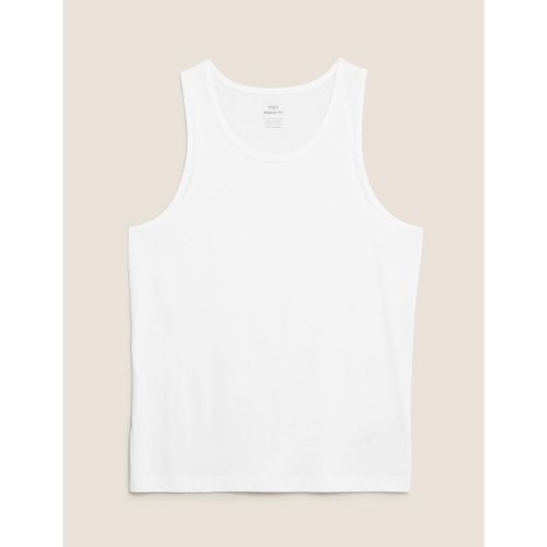 Slim Fit Pure Cotton Vest white - Marks & Spencer - Modalova