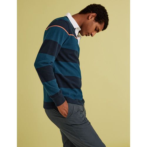 Cotton Striped Long Sleeve Rugby Top green - Marks & Spencer - Modalova