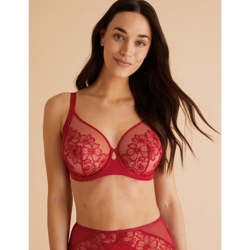 Embrace Embroidered Underwired Full Cup Bra A-E red - Marks & Spencer - Modalova