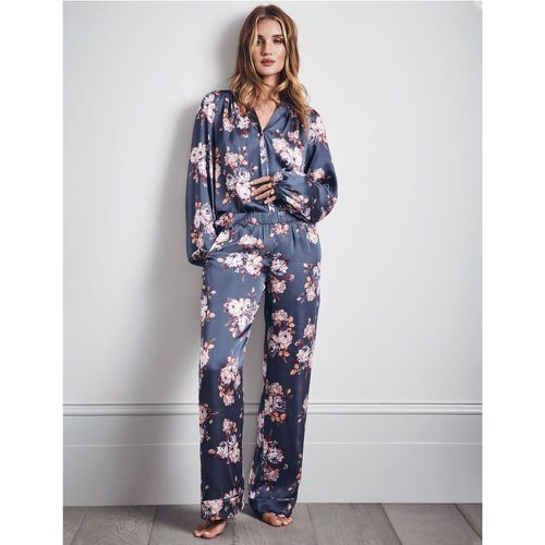 Satin Floral Print Pyjama Set blue - Marks & Spencer - Modalova