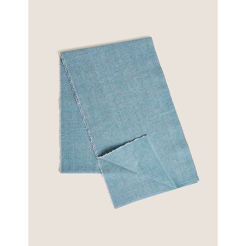 Cotton Ribbed Table Runner blue - Marks & Spencer - Modalova