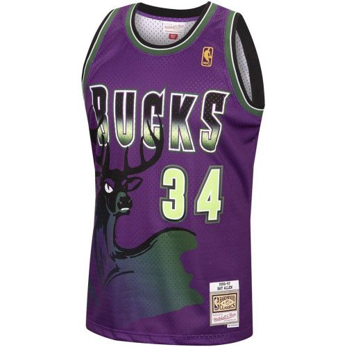 Das Milwaukee Bucks Trikot von Mitchell & Ness ist ein Muss für alle Basketball-Fans, insbesondere für die Anhänger der Milwaukee Bucks. Herges - MAG9571366 - Modalova